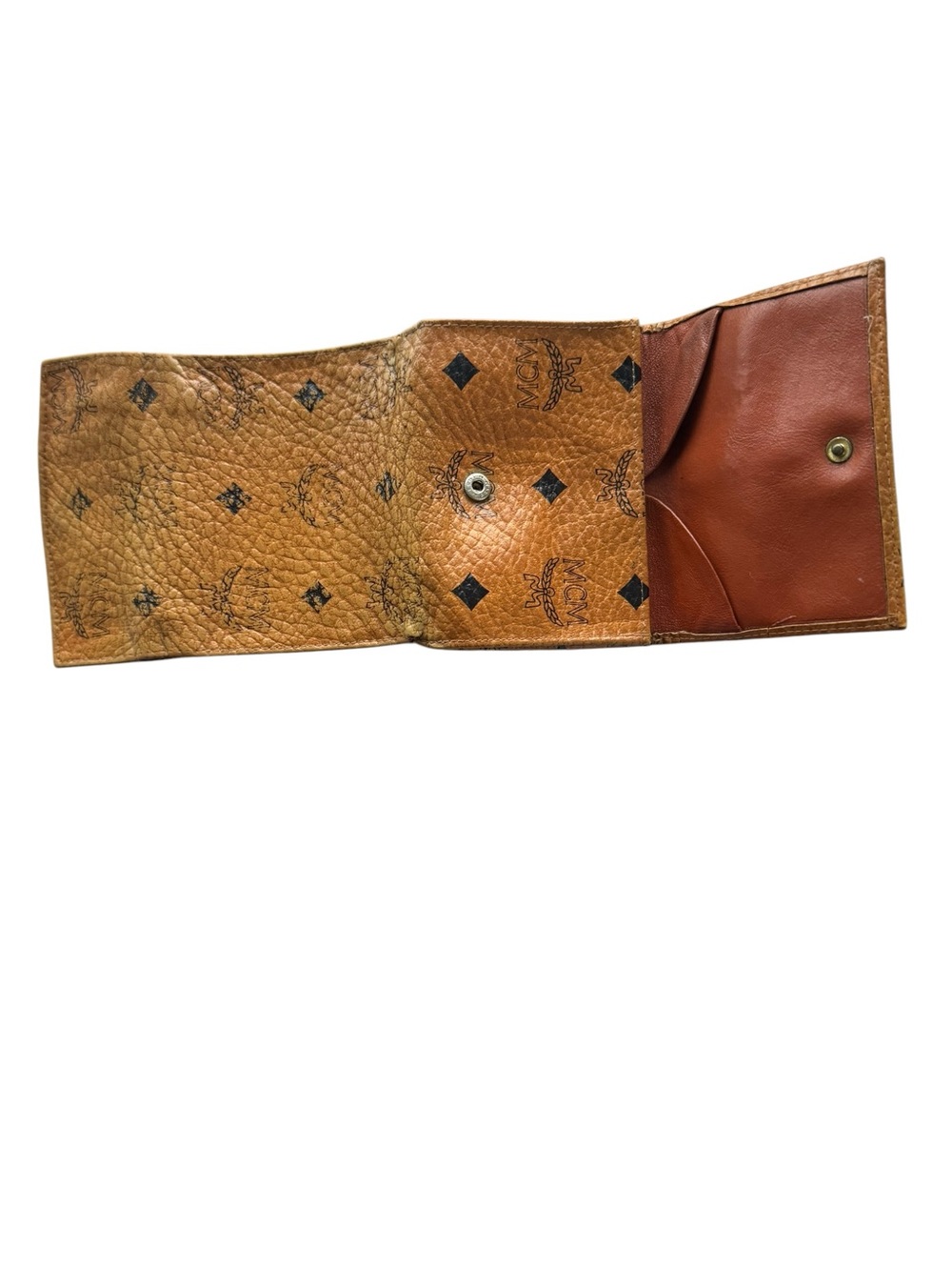 GUC - MCM Cognac Visetos Monogram Wallet Trifold Leather Wallet - Good conditio - Picture 6 of 11